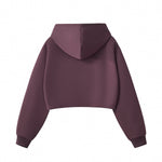 Women's Solid Zip-Front Cropped Hoodie
