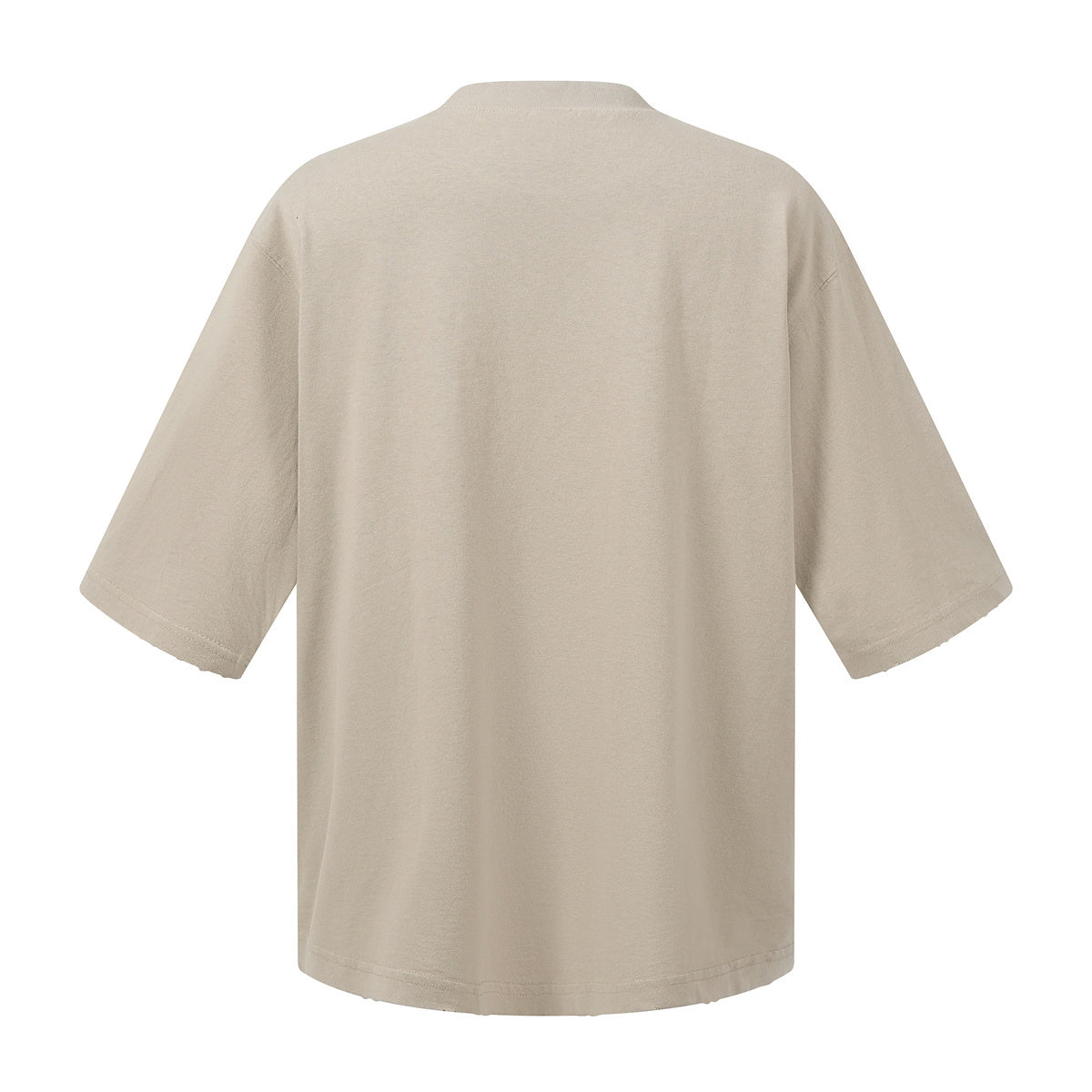 Washed Raw-Edge Pocket Clean Fit Crew Neck Tee