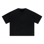 Vintage Washed Oversized Metal Rivet Neckline Tee