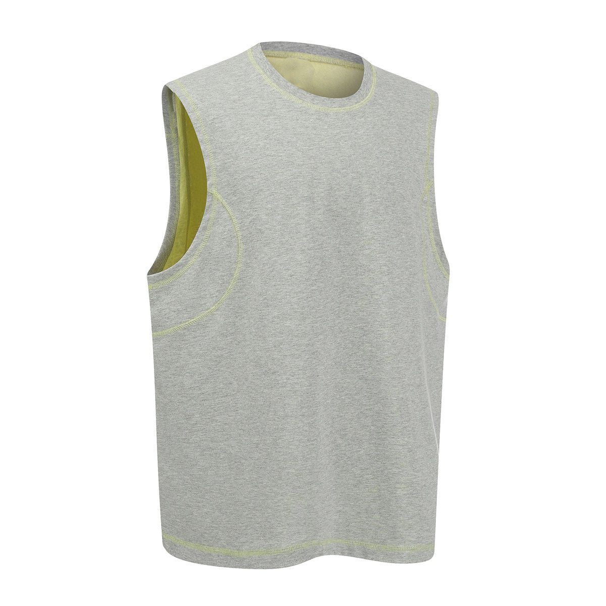 Contrast Stitching Sleeveless Crew Neck Casual Sport Tee