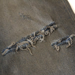 Wrinkle Wash Heavy Ripped Denim Pants