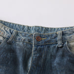 Vintage Distressed Wide-Leg Ripped Jeans