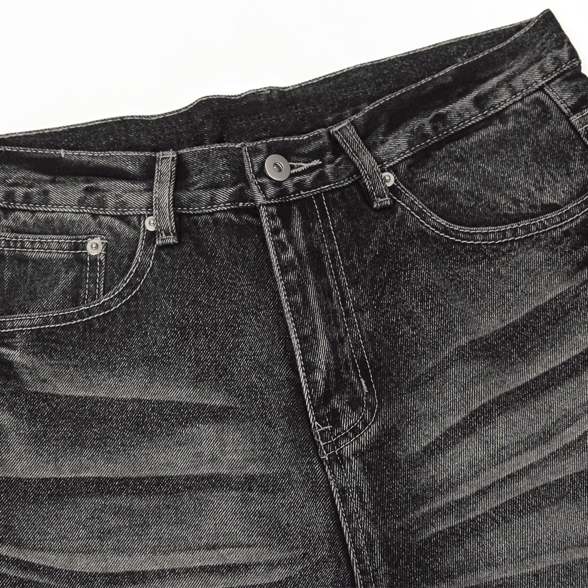 Vintage Black Wrinkle Wash Baggy Jeans