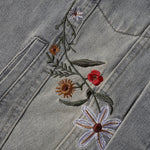 Floral Embroidery Denim Trucker Jacket