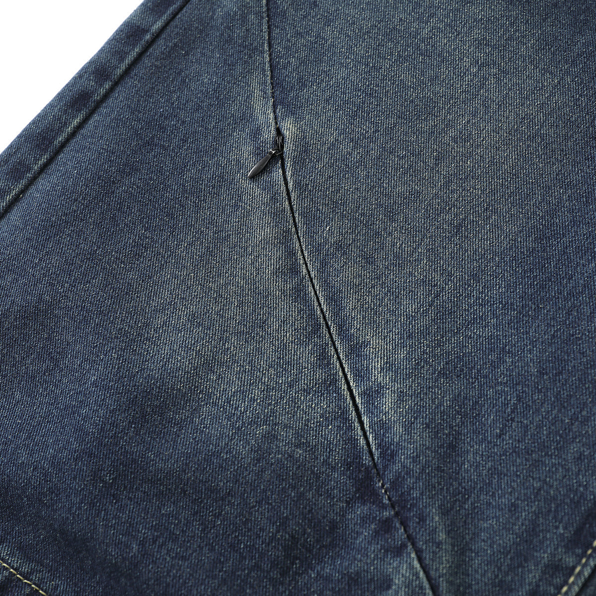 Elastic Waist Decorative Zip Bermuda Shorts