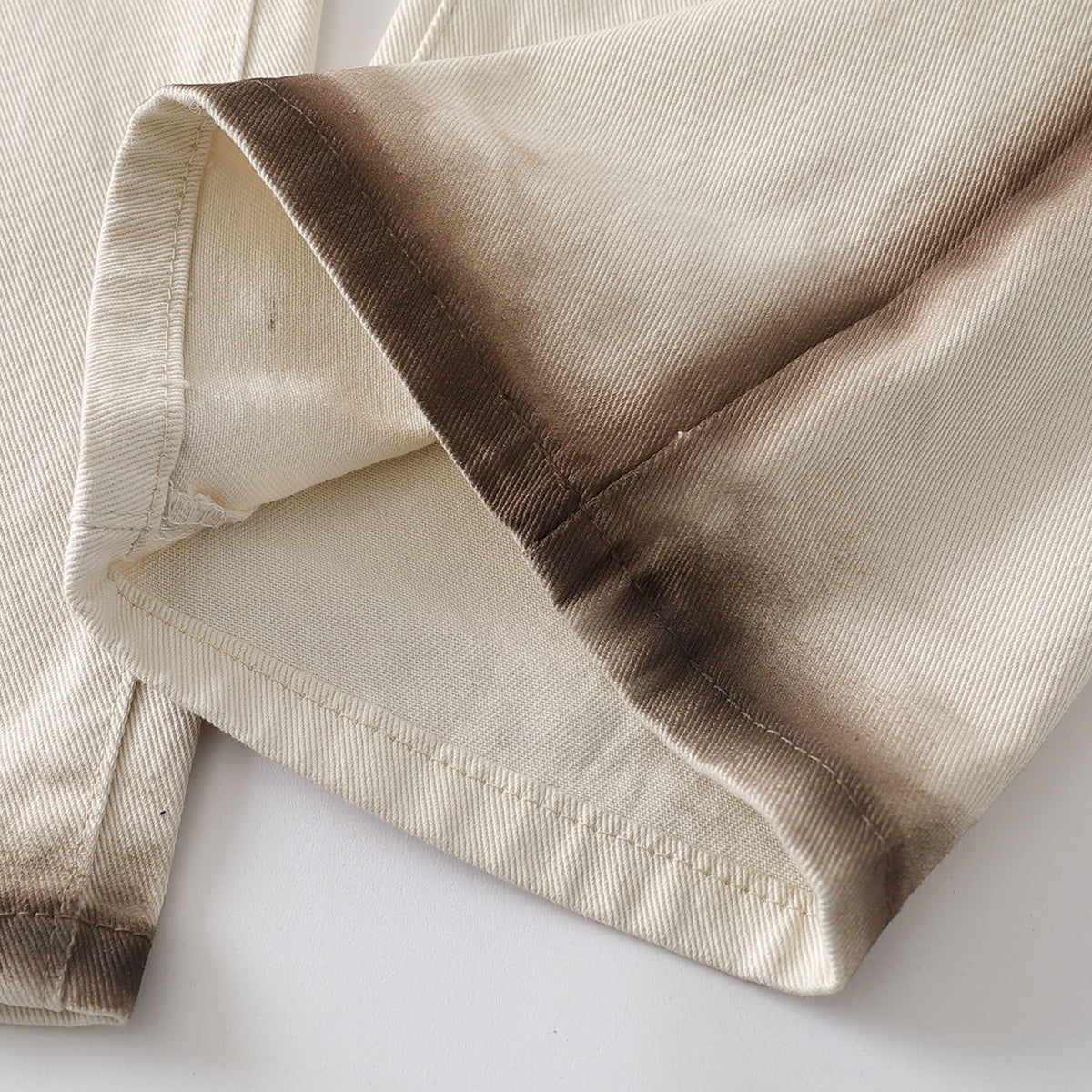 Contrast Edge Washed Wide-Leg Jeans