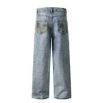 Grunge-Style Paint-Splatter Baggy Jeans