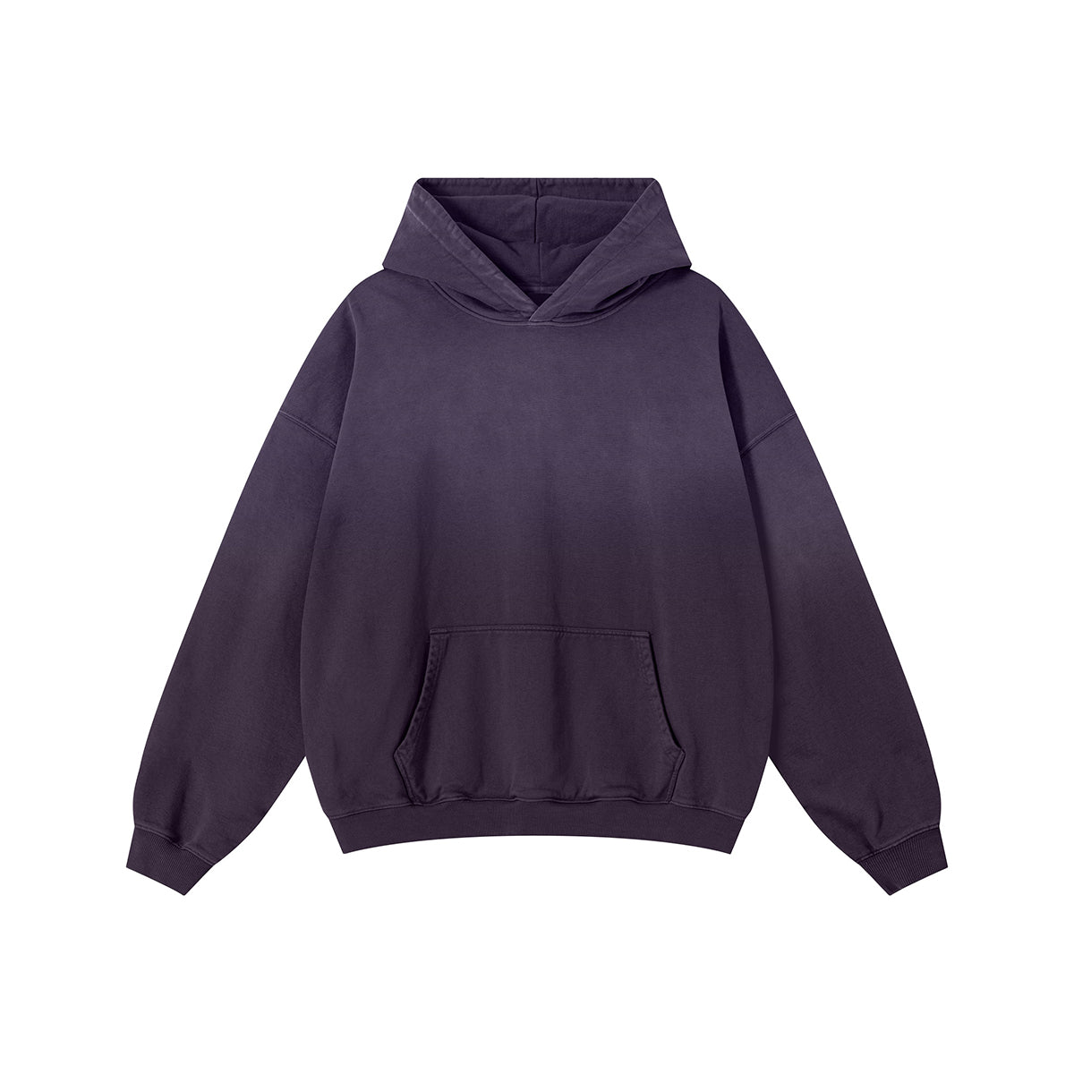 Relaxed Overdyed Ombre Faded Cotton Hoodie