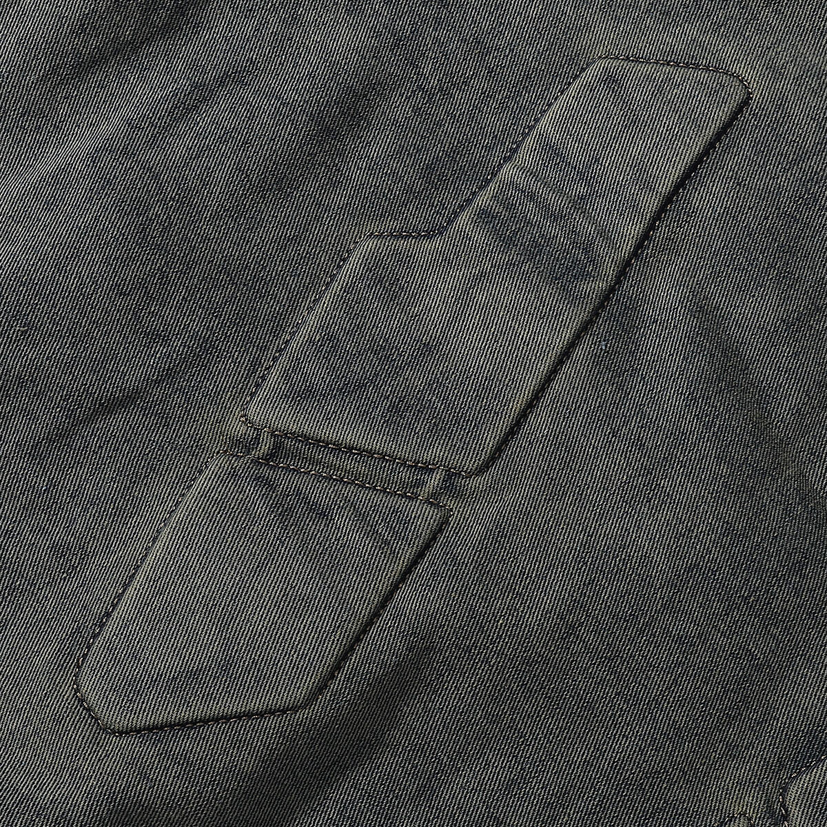 Bold Stitching Distressed Denim Jacket