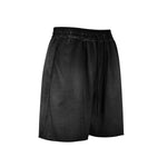 Reverse-Dyed Distressed Raw Edge Shorts