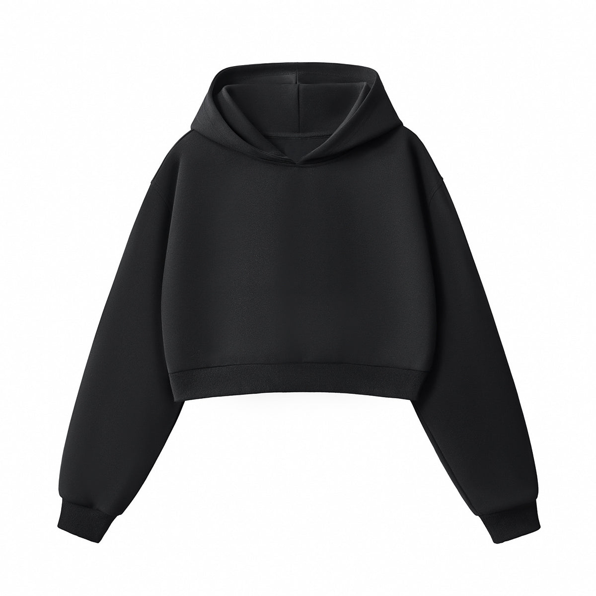 Women's Solid Color Relaxed Cropped Hoodie