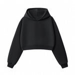 Women's Solid Color Relaxed Cropped Hoodie
