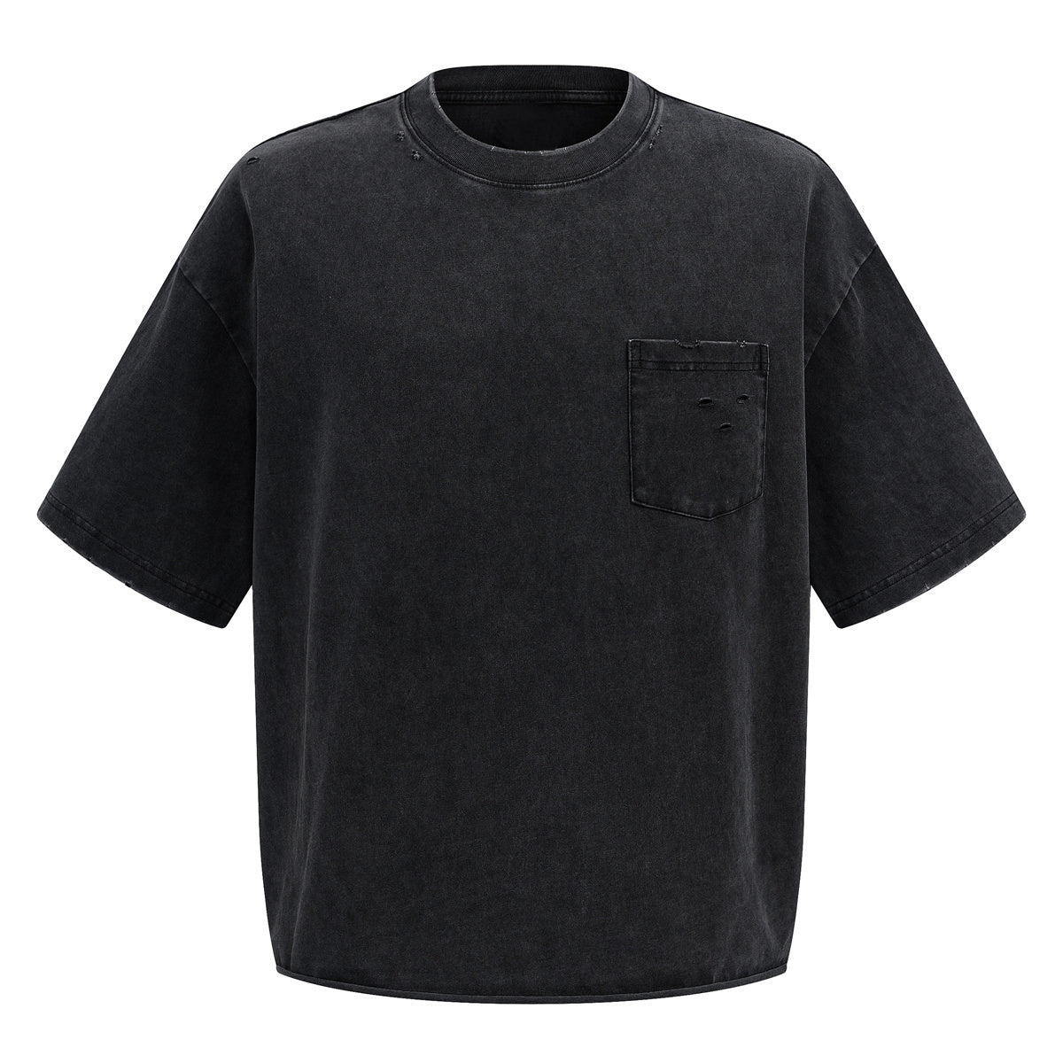 Utility Pocket Distressed Washed Oversized Street Tee