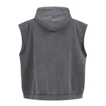 Sleeveless Zip Hoodie Casual Vest Hood Pockets Included