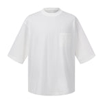 Washed Raw-Edge Pocket Clean Fit Crew Neck Tee