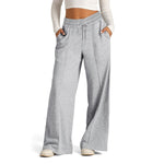 Women's Drawstring High Waist Wide Leg Pants Casual Comfy Trousers