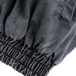 Stand Collar Vintage Washed Short-sleeved Denim Baseball Jacket