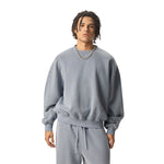 Boxy Fit WashedDistressed Fleece Sweatshirt