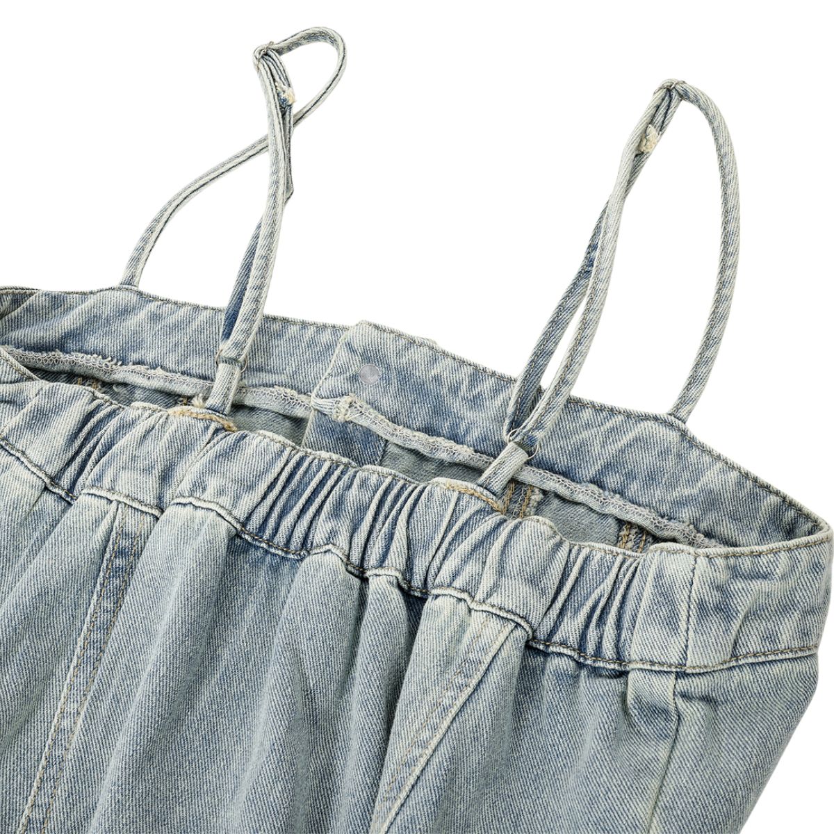 Vintage Washed Strappy Denim Mididress
