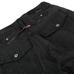 Raw Black Wide Leg Jeans with Utility Flap Pocket Detail