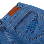 Vintage Blue Wide Leg Washed Denim Jeans