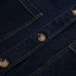 Indigo Button-Front Baggy Denim Jacket