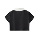 Contrast Panel Y2K Athletic Crop Tee