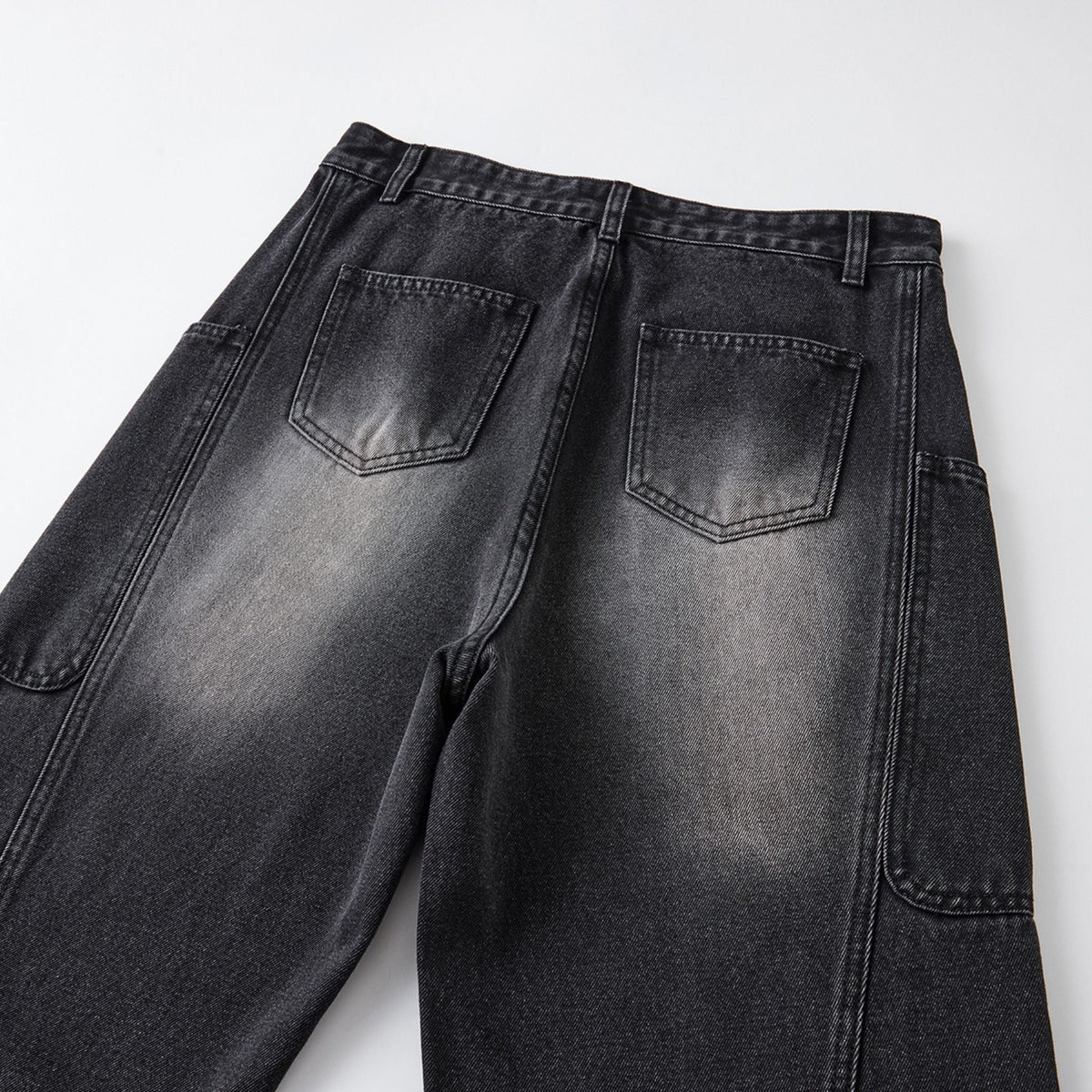 Washed Straight Leg Cargo Jeans-INNBLAC Fashion Apparel