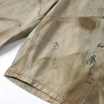 Vintage Mud-Washed Denim Texture Bermuda Shorts