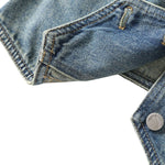 V-Neck Button-Front Denim Vest