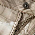 Vintage Plaid Curved-Cut Cropped Pants