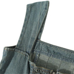 Smocked Back A-Line Denim Strappy Mididress