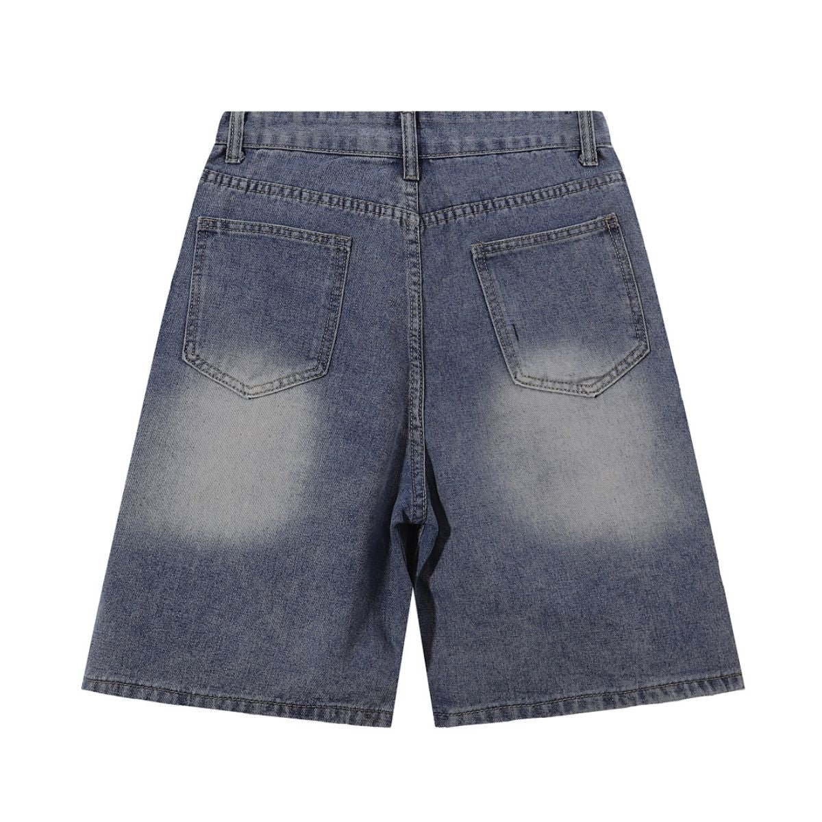 Cartoon Patch Loose Fit Denim Shorts