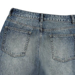 Vintage Blue Cat Whisker Studded Baggy Jeans