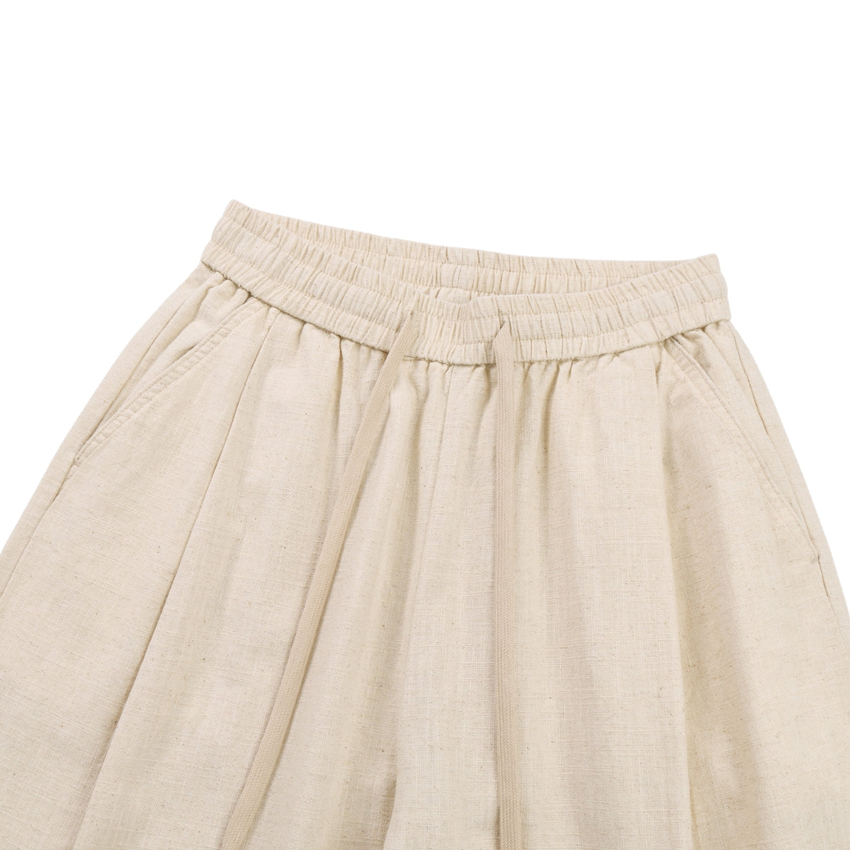 Solid Tint Linen-Blend Barrel Pants