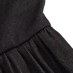 Black Button-Front Strappy Midi Dress