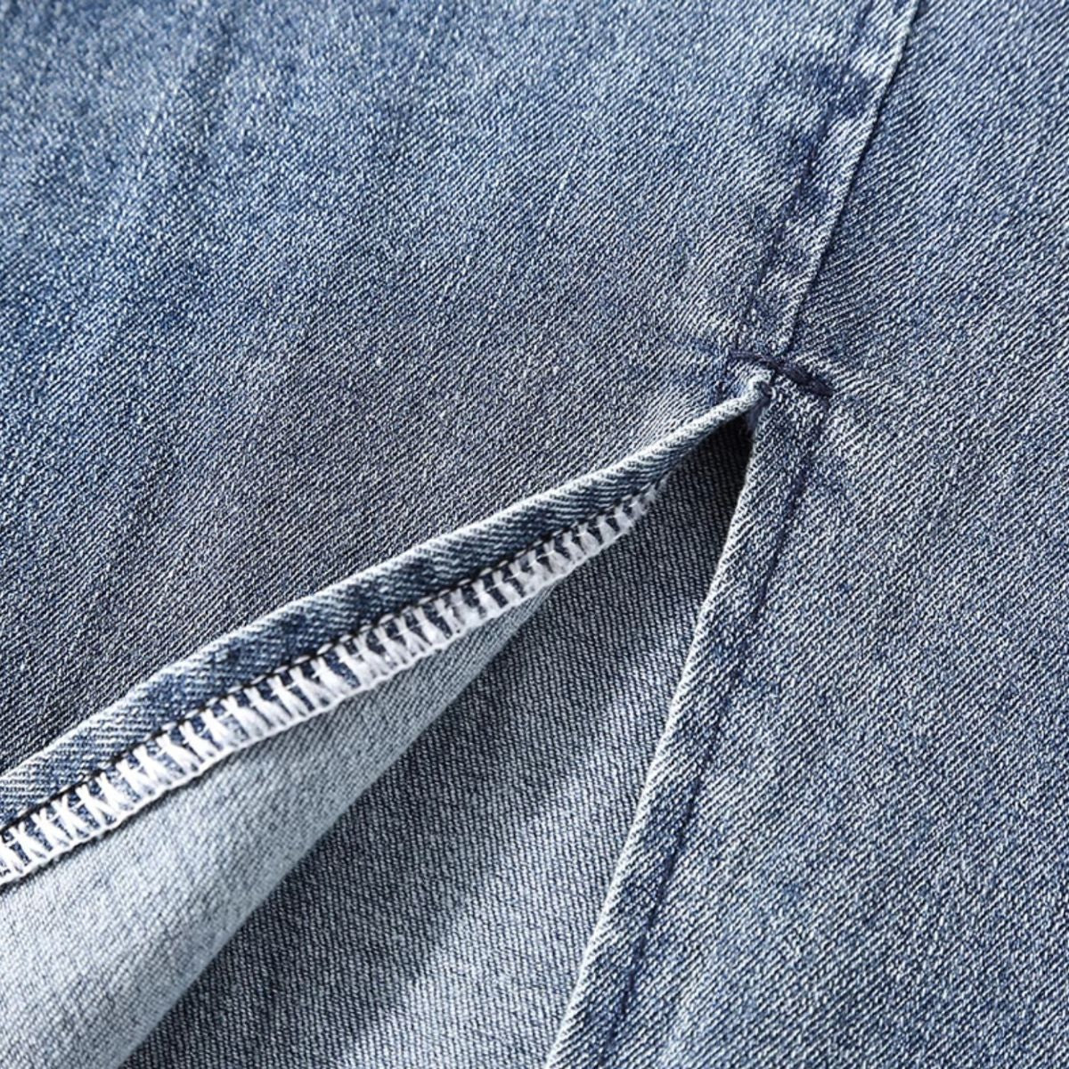 Women's Washed Denim Slip Midi Dress