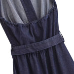 Halter Neck Denim Belted Dress