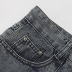 Vintage Wash Wide Leg Denim Jeans