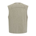 Raw Edge Distressed Studded Sleeveless Tee