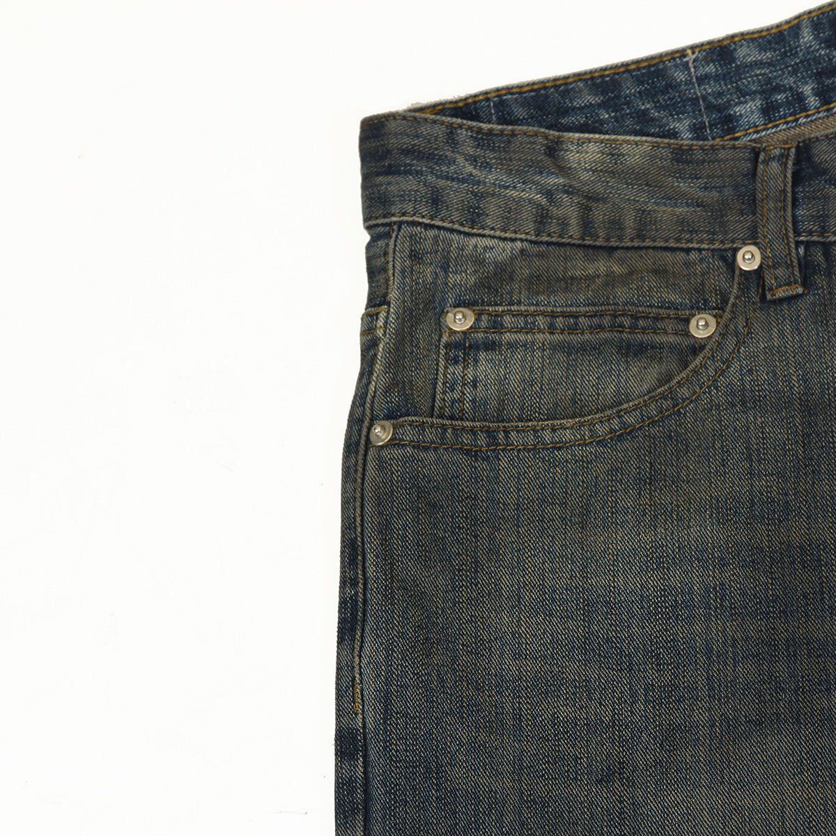 Wrinkle Wash Vintage Straight Jeans