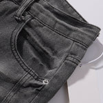 Faded Grey Distressed Wide Leg Vintage Jeans