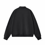 Solid Zip-Front Fleece Bomber Jacket