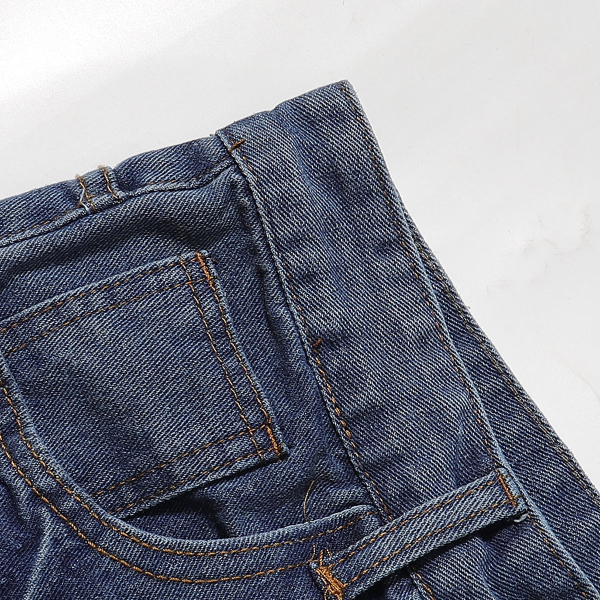 Vintage Washed Distressed Faded Denim Shorts