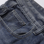 Plaid Patch Back Pocket Denim Shorts