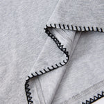Oversized Minimal Tee Raw Edge Contrast Stitching