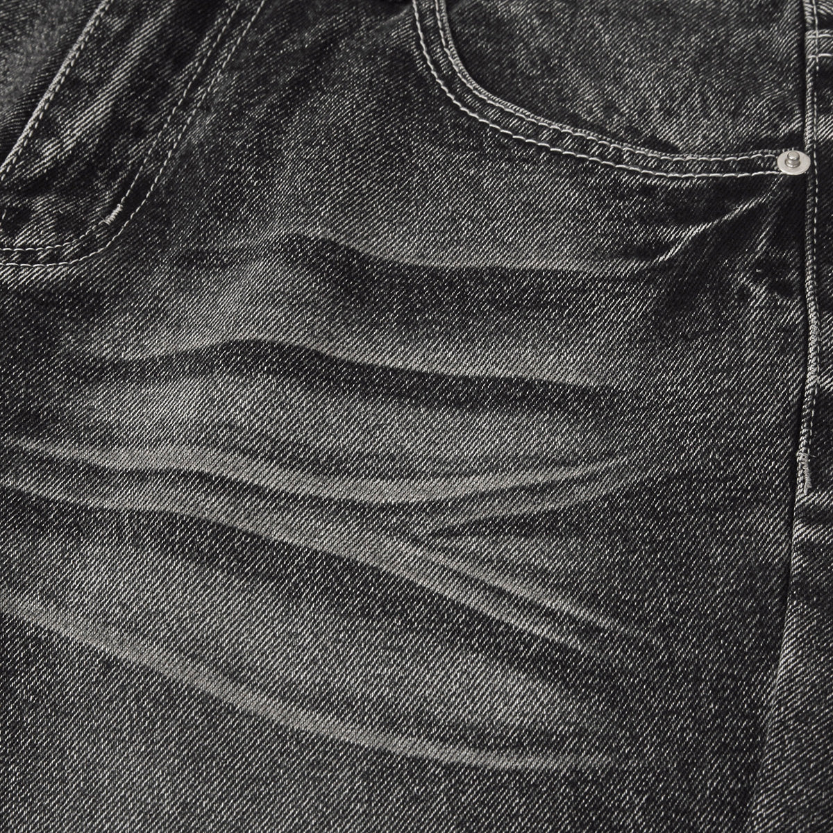 Vintage Black Wrinkle Wash Baggy Jeans