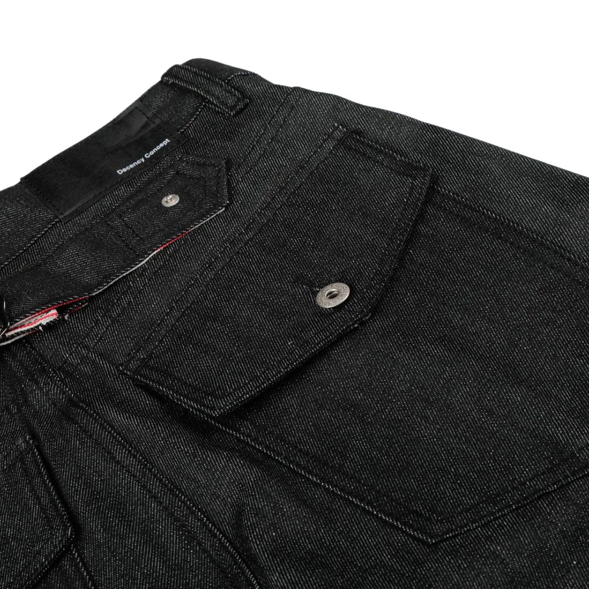 Raw Black Wide Leg Jeans with Utility Flap Pocket Detail
