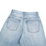 Wash Destroyed Pleated Baggy Jeans