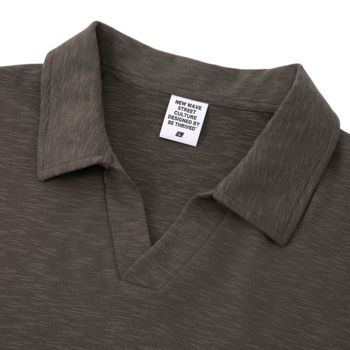 Retro Boxy Wool Blend Seagull Collar Polo Shirt